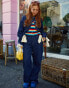 Labelrail x Laura Elizabeth Klein baggy low rise bow detail jeans co-ord in indigo