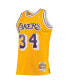 Men's Shaquille O'Neal Gold Los Angeles Lakers Hardwood Classics 1996-97 Swingman Jersey