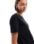 Mango round neck t-shirt in black