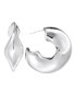 ფოტო #2 პროდუქტის Silver Plated or 18k Gold Plated Brass Wavy C Hoop Earring