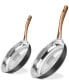 Фото #1 товара 9" & 11" Onyx Black & Rose Gold Skillet Set, Created for Macy's