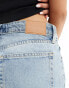 Weekday Monterey low waist wide leg denim shorts in tide blue Gezeitenblau, W25 - фото #3