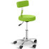 Фото #2 товара Krzesło taboret hoker kosmetyczny z oparciem na kółkach do 150 kg TERNI zielony