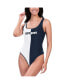 Women's Navy/White Dallas Cowboys Last Stand One-Piece Swimsuit