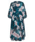 ფოტო #3 პროდუქტის Plus Size Jade Blossom Maxi Dress