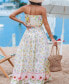 Women's Soft Floral Tie Waist Maxi Tube Beach Dress