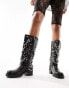 Azalea Wang Fillmore biker boot with hardware in black