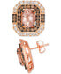 Peach Morganite (2-5/8 ct. t.w.) & Diamond (1-5/8 ct. t.w.) Halo Stud Earrings in 14k Rose Gold