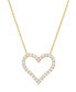 ფოტო #1 პროდუქტის Diamond Heart Pendant Necklace (1/2 ct. t.w.) in 14k White or Yellow Gold, WEAR IT BOTH WAYS