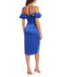 Фото #2 товара Платье средней длины из атласа Theia Off-The-Shoulder для женщин.