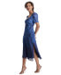 ფოტო #3 პროდუქტის Petite Sweetheart-Neck Short-Sleeve Chiffon Dress