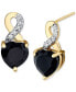 ფოტო #1 პროდუქტის Onyx & Diamond Accent Heart Stud Earrings in 10k Gold