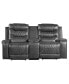 White Label Bailey 78" Power Double Reclining Loveseat with Center Console, Receptacles and USB Port