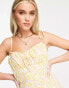 Фото #3 товара New Look ruched bust strappy mini dress in yellow floral