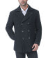 Men Hugh Wool Blend Pea Coat Черный, 2XLT - фото #1