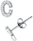 ფოტო #4 პროდუქტის Cubic Zirconia Initial Stud Earrings, Created for Macy's