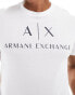 Фото #4 товара Armani Exchange chest logo slim fit t-shirt in white