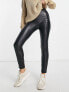 Фото #1 товара Pimkie high waisted faux leather leggings in black