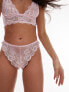 Фото #1 товара Topshop Heidi lace highwaisted brief in pink and white