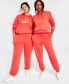 Фото #1 товара Women's Metallic Foil Logo Fleece Jogger Sweatpants, A Macy's Exclusive