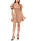 Women's V-Neck Tiered Bubble Puff Sleeve Mini Dress