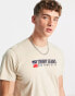 Tommy Jeans athletic central logo t-shirt in stone