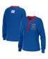 Women's Royal Chicago Cubs Waffle Henley Long Sleeve T-shirt