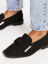Simply Be Wide Fit flat ballet shoes in black with twist bow detail