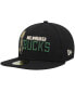 ფოტო #2 პროდუქტის Men's Black Milwaukee Bucks Champs Trophy 59Fifty Fitted Hat