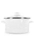 Solid White Enamelware Collection 6 Quart Stock Pot