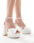 Be Mine Bridal Emani platform block heeled sandals in ivory