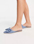 ASOS DESIGN Lass oversized bow pointed flat mules in denim