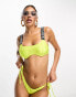 Фото #1 товара Calvin Klein intense power rib bralette bikini top in bright yellow