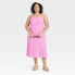 Фото #2 товара Women's Linen Midi Sundress - Universal Thread Pink 4X