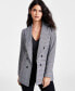 Фото #1 товара Women's Plaid-Print Open-Front Long-Sleeve Blazer, Created for Macy's