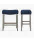 24" Upholstered Saddle Seat Counter Stool (Set of 2)