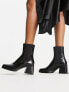 Bershka mid heel chelsea boot in black