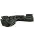 Фото #7 товара Sebaston 7-Pc. Fabric Sectional with 2 Power Motion Recliners and 2 USB Consoles, Created for Macy's