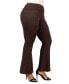 ფოტო #2 პროდუქტის Plus Size Bell Bottom Foldover Waist Pants