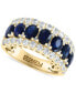 ფოტო #1 პროდუქტის Effy Blue & White Sapphire Ring (3-1/2 ct. t.w.) & Diamond (1/20 ct. t.w.) in 14k White Gold. (Also available Emerald and Pink Sapphire)