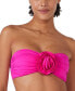 Фото #1 товара Women's Rosette-Detail Convertible Bandeau Bikini Top