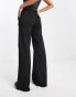 Urban Classics high waist wide leg trousers in black