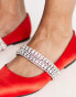 ASOS DESIGN – Love Affair – Spitze, verzierte Ballerinas aus Satin in Rot Roter Satin, 36 - фото #2