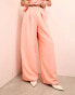 Фото #6 товара ASOS LUXE tailored wide leg trouser in peach