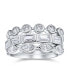 ფოტო #1 პროდუქტის 3 Set Geometric Cubic Zirconia Baguette Marquise Round CZ Stackable Band Ring Set For Women .925 Sterling Silver