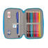 Double Pencil Case Los Pitufos Blue Sky blue 12.5 x 19.5 x 4 cm (28 Pieces)