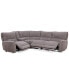 Фото #1 товара Deklyn 116" 5-Pc. Zero Gravity Fabric Sectional with 3 Power Recliners & 1 Console, Created for Macy's