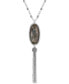 ფოტო #1 პროდუქტის Silver-Tone Mother-of-Pearl-Look Beaded Lariat Necklace
