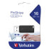 Verbatim PinStripe - USB Drive 16 GB - Black - 16 GB - USB Type-A - 2.0 - 8 MB/s - Slide - Black