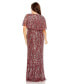 ფოტო #2 პროდუქტის Women's Plus Size High Neck Column Gown